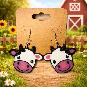 Very Cute Cow Earrings